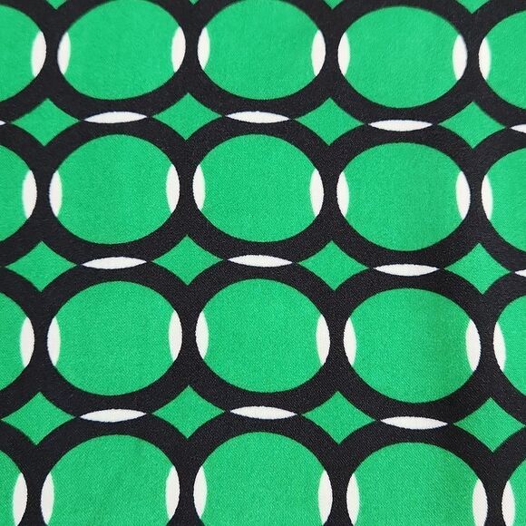 💜Michael Kors Green Circular Geo Print Adjustable Long Sleeve Blouse Small - Picture 9 of 12